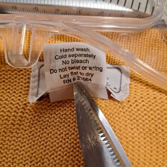 Foxcroft Mustard Yellow Cardigan Shell Buttons 100% Cotton Corpcore Women's S - Picture 5 of 7